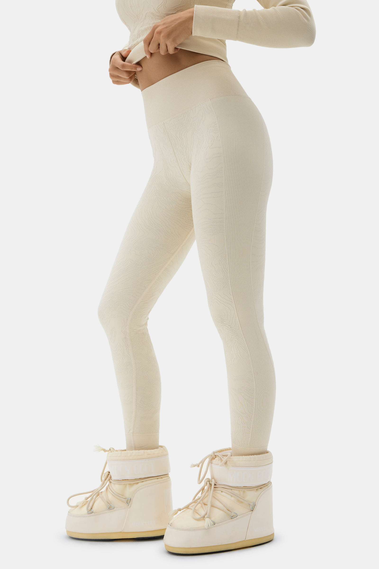 Halfdays Halfdays x Parks Project Sophia Legging in Oat Milk Topography