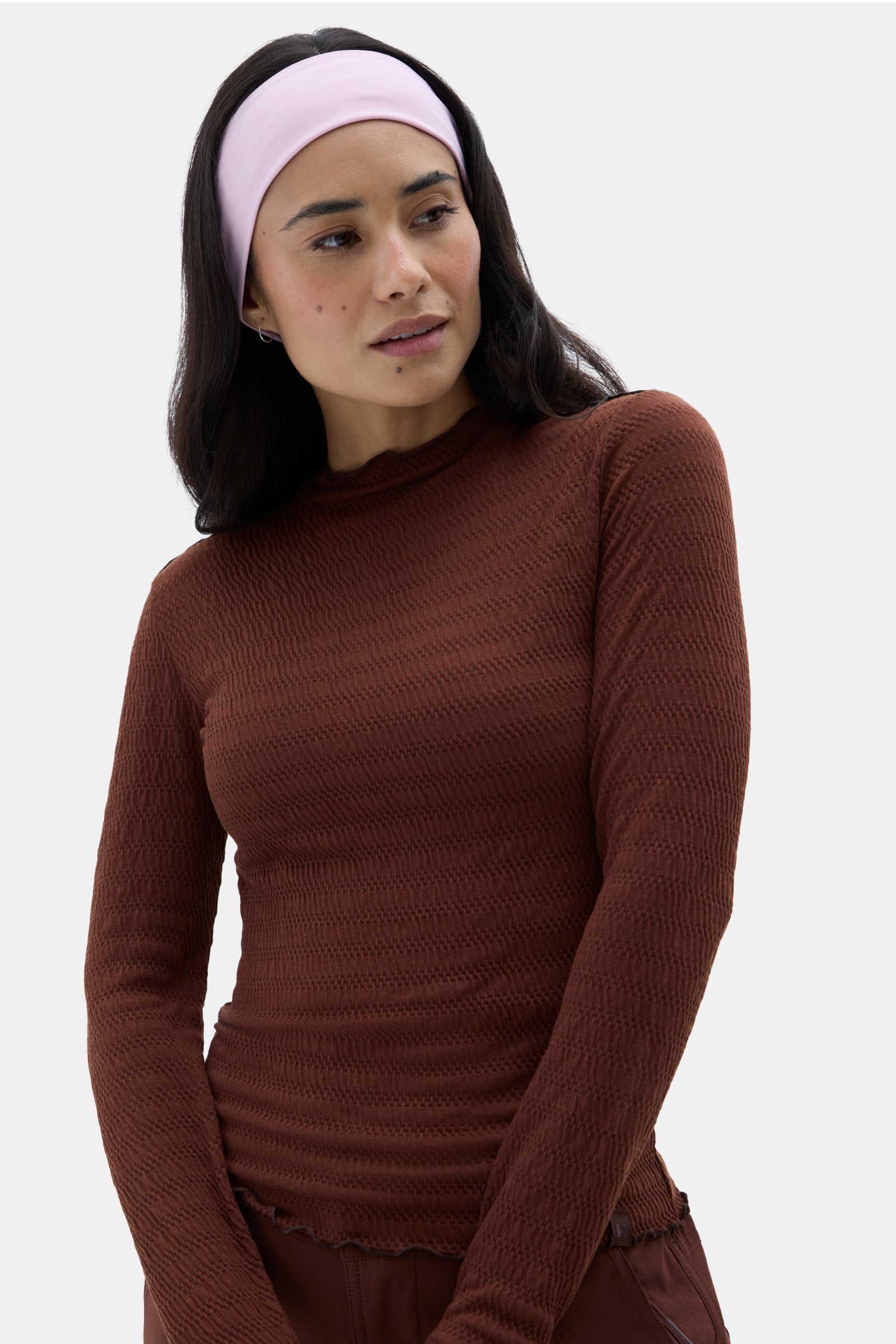 Halfdays Ynes Long Sleeve Top in Brunette