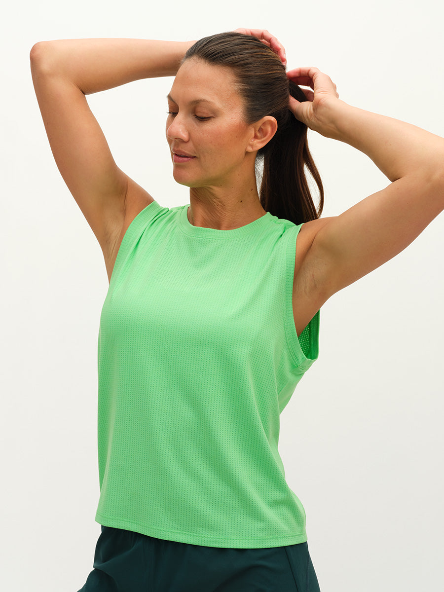 Outdoor Voices ThinkFast Mesh Muscle Tank in Canopy