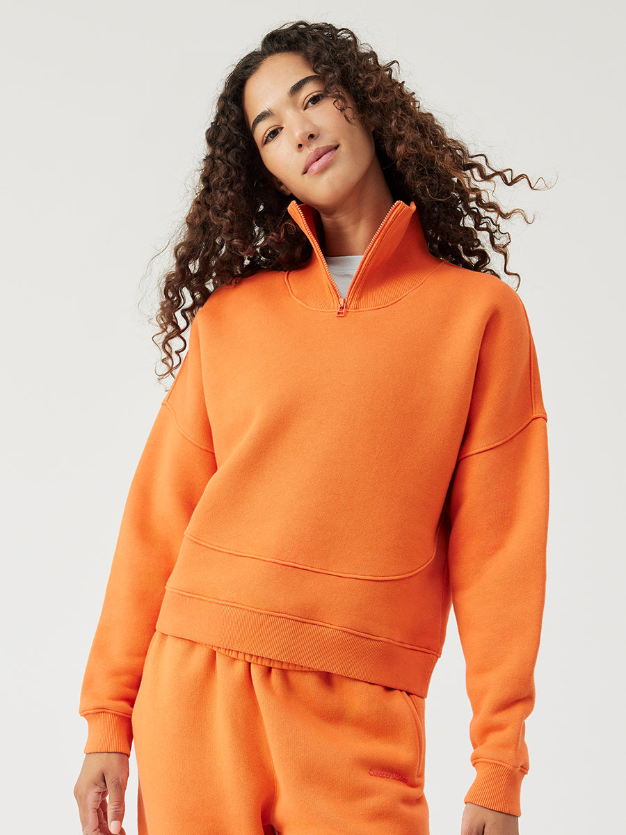 Outdoor Voices Nimbus 1/4 Zip Sweatshirt in Mustang